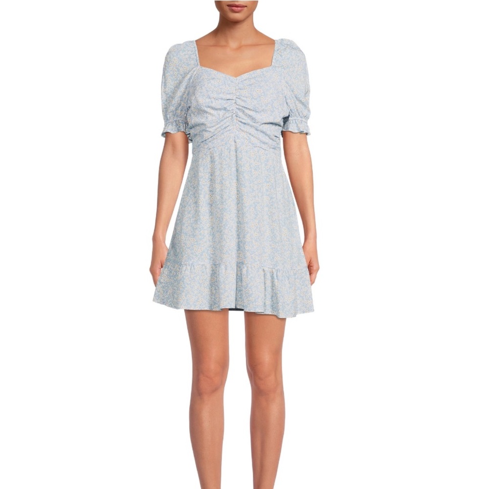 No Boundaries Light Blue Floral Mini Dress